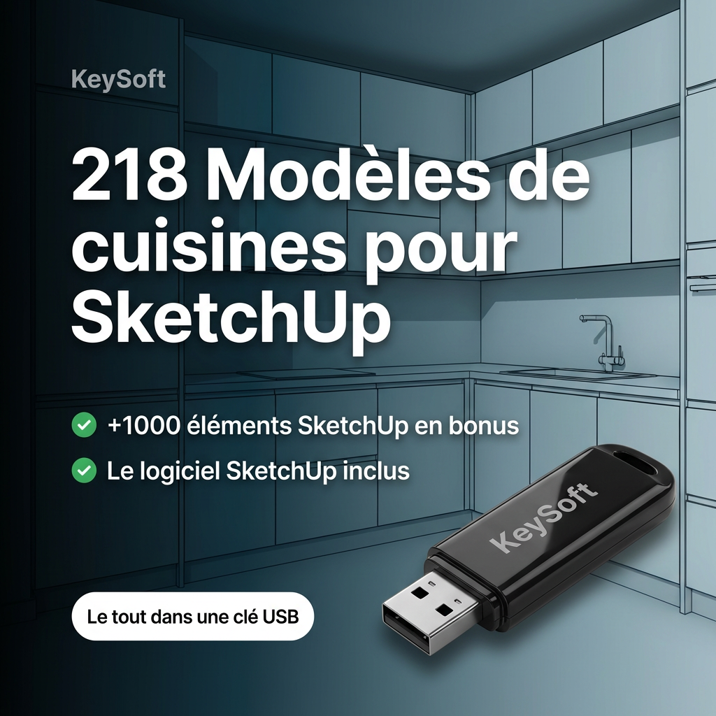 218 modèles de cuisines 3D prêts à l’emploi, conçus pour SketchUp