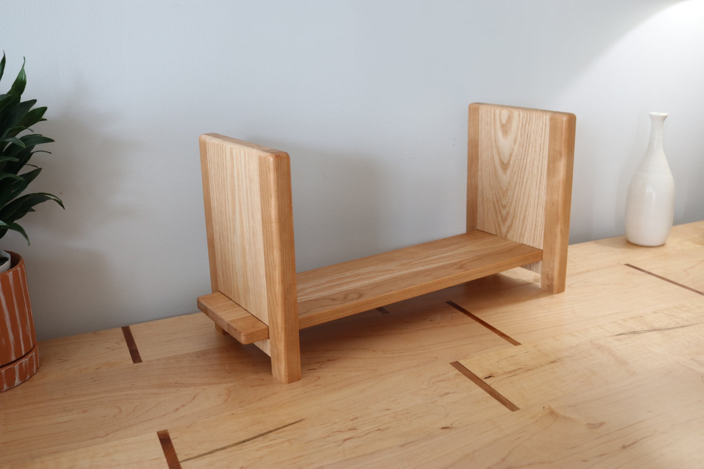 Bibliothèque de table réglable - Cerisier et chêne rouge