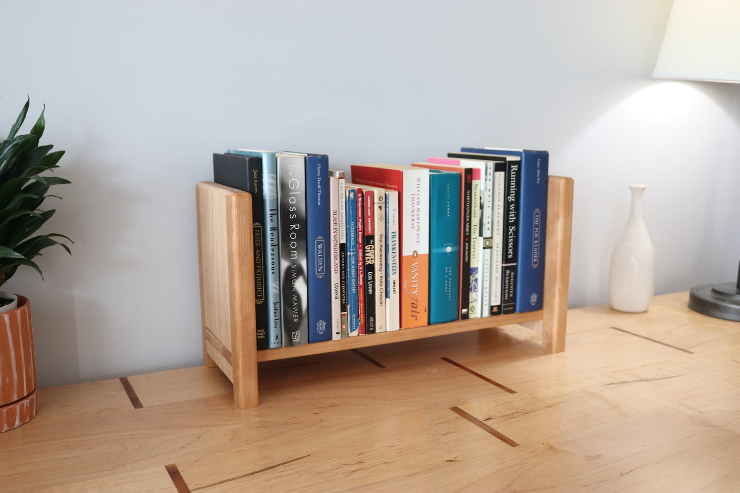 Bibliothèque de table réglable - Cerisier et chêne rouge