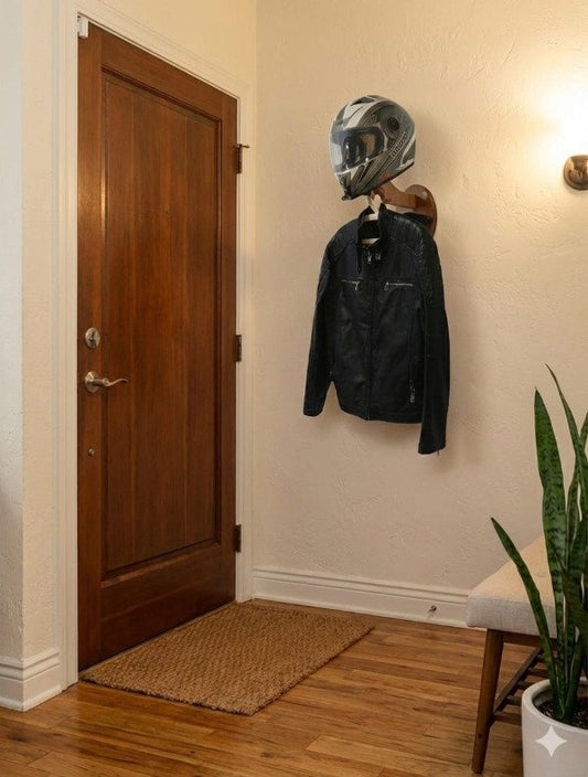 🏍️ علاقة حائط متعددة الاستعمال لتعليق الخوذة والسترة