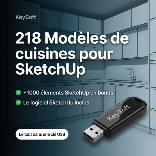 218 modèles de cuisines 3D prêts à l’emploi, conçus pour SketchUp